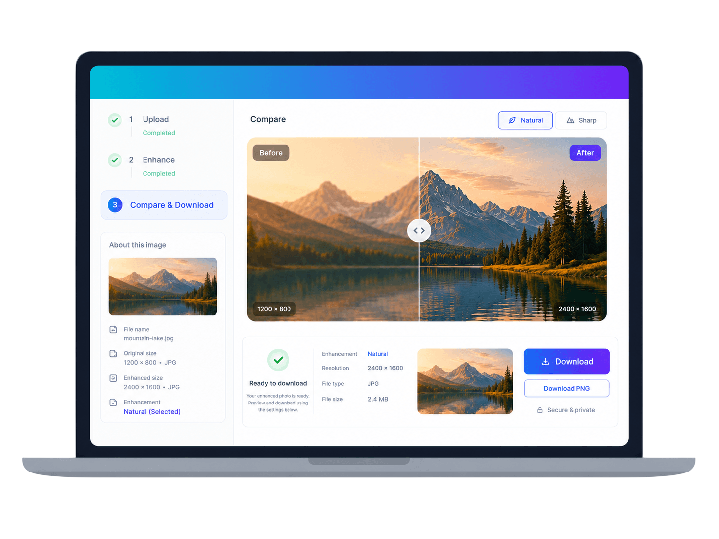 Photo quality workflow download preview