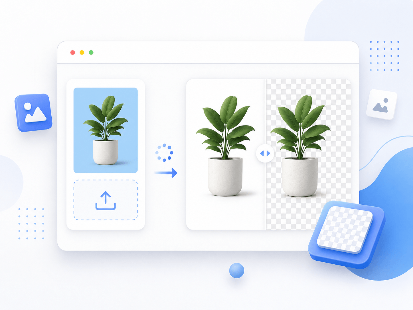 Upload image step in background remover
