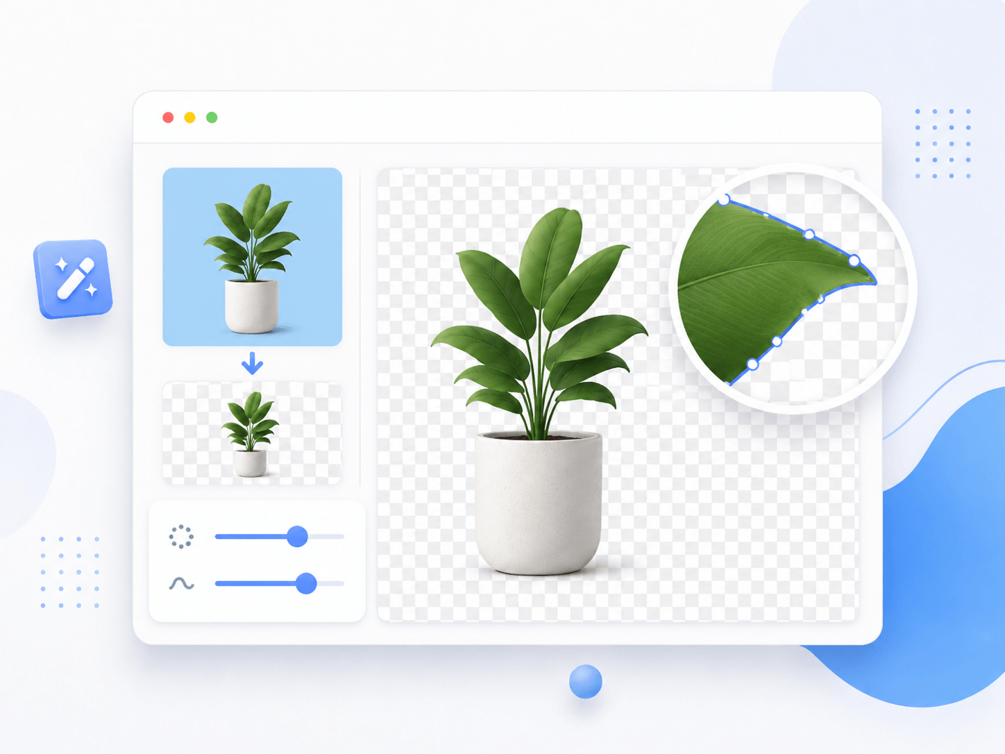 Preview transparent background removal step